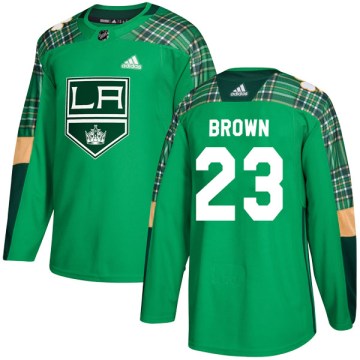 Adidas Los Angeles Kings Youth Dustin Brown Authentic Green St. Patrick's Day Practice NHL Jersey