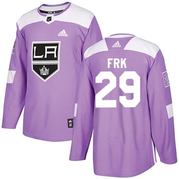 Adidas Los Angeles Kings Men's Martin Frk Authentic Purple Fights Cancer Practice NHL Jersey