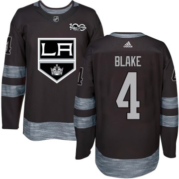 Los Angeles Kings Youth Rob Blake Authentic Black 1917-2017 100th Anniversary NHL Jersey