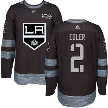 Los Angeles Kings Youth Alexander Edler Authentic Black 1917-2017 100th Anniversary NHL Jersey
