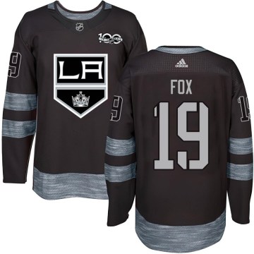Los Angeles Kings Youth Jim Fox Authentic Black 1917-2017 100th Anniversary NHL Jersey