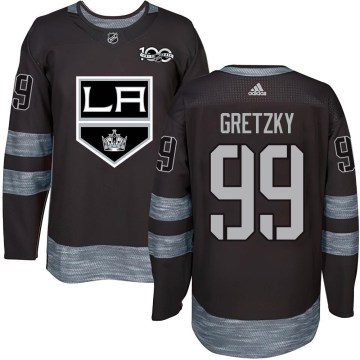 Los Angeles Kings Youth Wayne Gretzky Authentic Black 1917-2017 100th Anniversary NHL Jersey