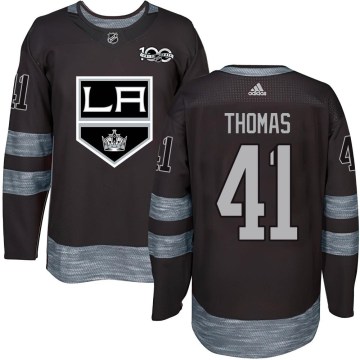 Los Angeles Kings Youth Akil Thomas Authentic Black 1917-2017 100th Anniversary NHL Jersey