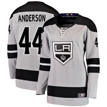 Fanatics Branded Los Angeles Kings Women's Mikey Anderson Breakaway Gray Alternate NHL Jersey