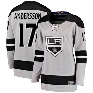 Fanatics Branded Los Angeles Kings Women's Lias Andersson Breakaway Gray Alternate NHL Jersey