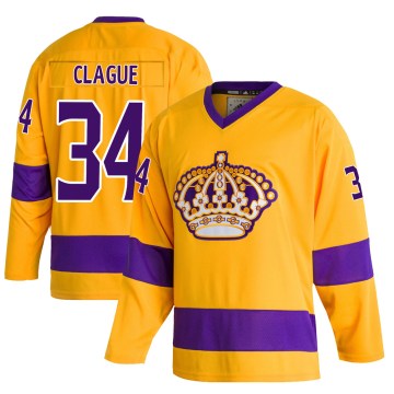 Adidas Los Angeles Kings Men's Kale Clague Authentic Gold Classics NHL Jersey