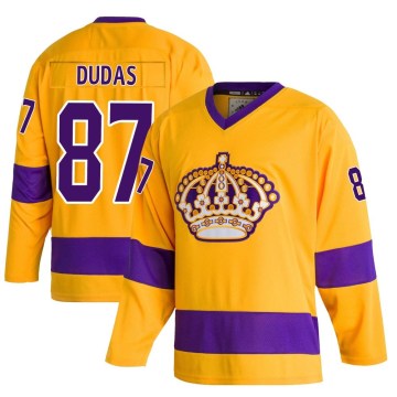 Adidas Los Angeles Kings Men's Aidan Dudas Authentic Gold Classics NHL Jersey