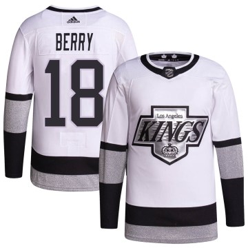 Adidas Los Angeles Kings Men's Bob Berry Authentic White 2021/22 Alternate Primegreen Pro Player NHL Jersey