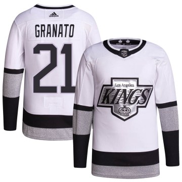 Adidas Los Angeles Kings Men's Tony Granato Authentic White 2021/22 Alternate Primegreen Pro Player NHL Jersey