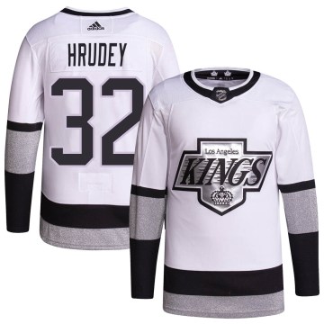Adidas Los Angeles Kings Men's Kelly Hrudey Authentic White 2021/22 Alternate Primegreen Pro Player NHL Jersey