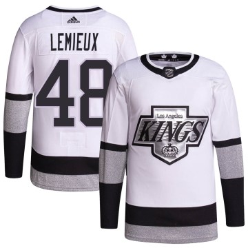 Adidas Los Angeles Kings Men's Brendan Lemieux Authentic White 2021/22 Alternate Primegreen Pro Player NHL Jersey