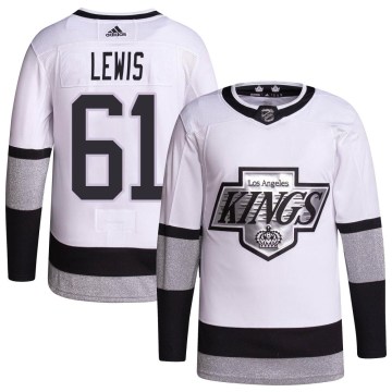 Adidas Los Angeles Kings Men's Trevor Lewis Authentic White 2021/22 Alternate Primegreen Pro Player NHL Jersey