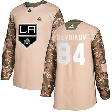 Adidas Los Angeles Kings Youth Vladislav Gavrikov Authentic Camo Veterans Day Practice NHL Jersey