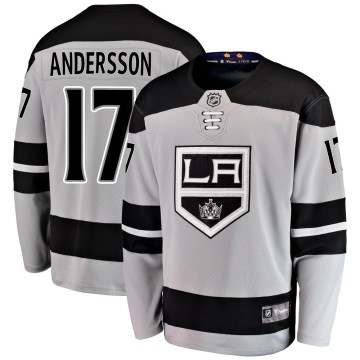 Fanatics Branded Los Angeles Kings Men's Lias Andersson Breakaway Gray Alternate NHL Jersey