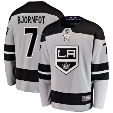 Fanatics Branded Los Angeles Kings Men's Tobias Bjornfot Breakaway Gray Alternate NHL Jersey