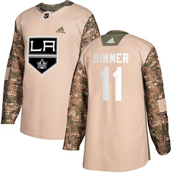 Adidas Los Angeles Kings Men's Charlie Simmer Authentic Camo Veterans Day Practice NHL Jersey