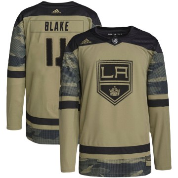 Adidas Los Angeles Kings Men's Rob Blake Authentic Camo Military Appreciation Practice NHL Jersey
